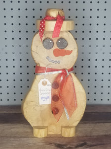 Birch Slice Snowman